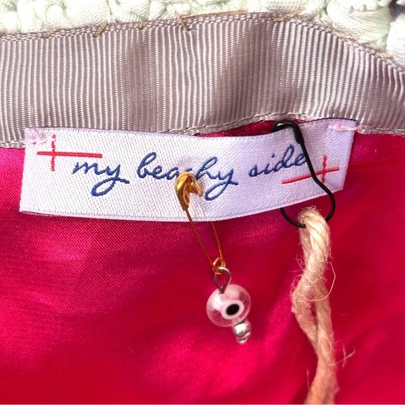 My Beachy Side Hand Crochet Granny Square Tote Beach Bag Boho Resort NEW - Picture 9 of 10